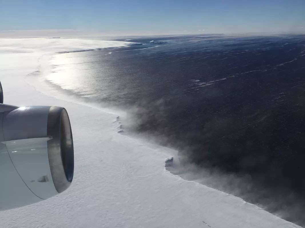 View of the Getz Ice Shelf edge from plane