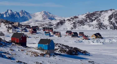Houses in coastal Greenland Houses in coastal Greenland