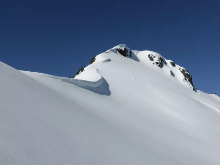 Cornice forms on peak of Ruth Mountain in Washington state Cornice forms on peak of Ruth Mountain in Washington state